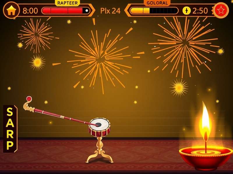 Manjira Melodic Maestro Diwali event with golden manjira and fireworks